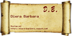 Diera Barbara névjegykártya